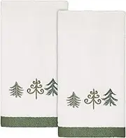 Avanti Linens Christmas Trees Collection 2 pc Fingertip Towel Set, White