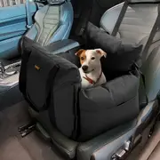 PaWz 3-in-1 Dog Car Booster Seat Portable Travel Bed Carrier w/ 2-in-1 Leash Machine Washable Side Pocket Black