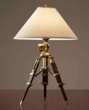 Royal Marine Tripod Nautical Table Lamp Antique Brass & Brown, Unique Home Decor