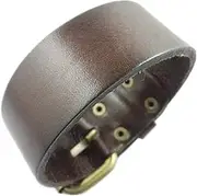 [COOLLA] Original Tribe Antique Men's Leather Cuff Bracelet Leather Wristband Jewelry S056 (Brown)