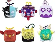 6 Pcs Blox Fruits Plush Toys, The Leopard Mammoth Dragon Spirit Falcon Dough Doll Plushies Decor for Fans, Soft Hugging Squishy Pillow Stuffed Figure Gifts for Kids Boys Girls Valentines Day