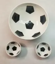 Soccer 3 Piece Chip N Dip Set by Home ETC. NIB 2007 Item #31216