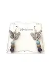 Brighton Solstice Hue Earrings- butterflies -beads-blue purple beige French wire