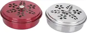 LIFKICH Stainless Steel Incense Box Lid Windproof Incense Bowl for Mosquito Coils Home Use Box Case for Sandalwood