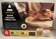 Arteza Premium Crochet Thread Set, 6 Pack - Size 10 & Size 3