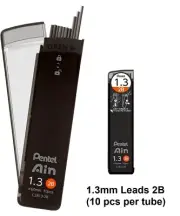 Pentel Ain Stein Mechanical Pencil Lead 1.3mm (10 Leads) TUBE 2B
