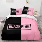 Simple Black Pink Color Block #1 Quilt Duvet Cover Set King Bedspread Super King