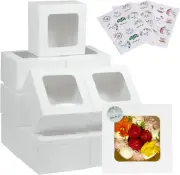 30 PCS New White Bakery 4in Boxes Small Treat Boxes Cookie Window Pastry Boxes