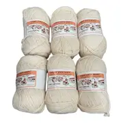 Super Yarn Mart Chunky Americana Vintage Acrylic Yarn Lot Of 6 Color Natural