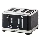 Russell Hobbs Structure 4 Slice Toaster Black - Easy Cleaning And Less mess