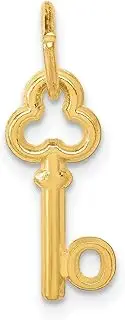 [JewelryWeb] 14ct Yellow Gold Solid Polished O Key Charm Pendant Necklace 15.53x6.88mm Wide