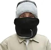 [ノーブランド品] WINTER TRAPPER HAT - Heavy Duty Insulated Thermal Hat, Unisex Windproof Hat with Ear Flap, Comfortable Ear Protection Winter Sports Face Protection Hat for Winter Activities, Outdoor Adventures, Black