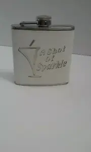 Flask Glitter A shot of Sparkle Ladies Nite Out 6oz New Stainless Steel #R4