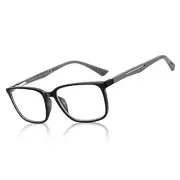 Blue Light Reading Glasses for Men，Sport Square Frame Readers, 01 Black 0.0 x