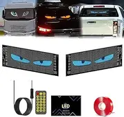 2pcs Devil Eyes Light for Cars, Programmable Flex Car LED Display, LED Eye Light Signs with Custom Scrolling Text and Animations, Flexible Bluetooth Display for Store Party Bar Hotel 10 * 35cm