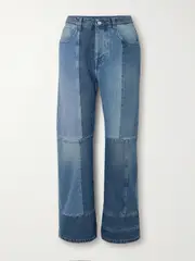 [Fortela] Fortela - Patchwork Straight-leg Jeans - Blue - 27 27 Blue