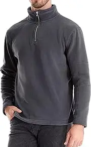 [FEOYA] Mens Fleece Quarter Zip Jacket 1/4 Zip Thermal Long Sleeve Casual Sweater Long Sleeve Winter Warm Golf Polo Sweater