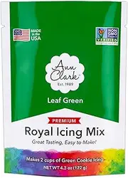 Ann Clark Green Royal Icing Mix, Cookie Icing 4.3-oz. Pouch Makes 2 Cups Green Icing