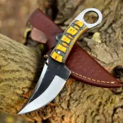 Hunting Knife-Fixed Blade Handmade Bushcraft Knife Carbon Steel Knife With Cover