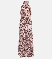 [Rixo] Rixo Kendra printed halterneck silk dress AU 16 multicoloured