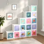 For Kids Cube Storage Organizer 15 Cube White PP Shelving Unit for Playroom Toys