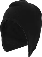 [X AUTOHAUX] Cycling Hat Keep Warm Ear Protection Hard Hat Liner Polar Fleece Fabric Black 27x30cm 1 Pcs