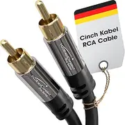 KabelDirekt – 2m – RCA/Phono subwoofer Lead Cable, 1 to 1, Audio/Digital/Video (Coax Cable, Male/Male Cinch Plugs, for amps/Hi-Fis, Audio Signals/Composite Video, 75 ohm, Black)