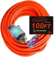 Extension Cord 100 Ft 10 Gauge Heavy Duty Indoor Outdoor Outlet Power Extension