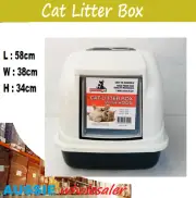 Cat Pet Kitten Toilet Litter Box Tray Portable Hooded House Handle Scoop Carrier
