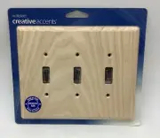 Creative Accents Lighting Plates Triple Toggle Wall Plate - Unfinished Ash - New