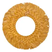 Straw Rope Mirror Straw Rope Mirror Hanging Wall Mirror Round Wooden Beads Edged