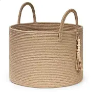 Goodpick Large Wicker Laundry Basket Jute Woven Basket for Clothes Shoes Towe...