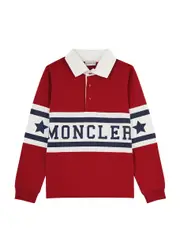 Moncler Kids Logo-print Cotton Polo Shirt (8-10 Years) - Red - 10A (10 Years) 10A (10 years)