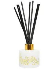 Vivience Gold Spotted White Bottle Diffuser, in Lily Of The Valleyin Aroma