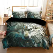 Wolf Dream Catcher Quilt Doona Duvet Cover Pillow Case Set