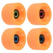 65mm 78A Longboard Wheels with ABEC-11 Bearings Soft Cruiser Wheels Orange 4pcs