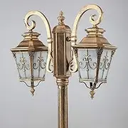 Outdoor lamp Lawn Floor Lamp Outdoor Garden Light Antique European Dual Head Street Glass Lantern Down Lamp for Garden Yard Patio High External Wall C