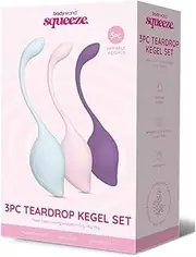 Bodywand Squeeze 3pc Teardrop Kegel Set - Weighted Kegel Set - 3 Piece Kit