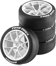 1/10 RC Rally On Road Car Tires and Hard Plastic Wheels Rims Drift Tyres 12mm Hex for 1:10 Scale RC Racing Car Tamiya Traxxas HPI KYOSHO XV02 XV01 TA06 TT01 TT02 PTG2 WR8 A959 4PCS (B White)