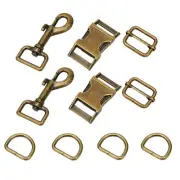 10 Pcs Metal Swivel Snaps Hooks with D Rings Side Release Buckles Slide Buckl...