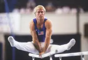 Bart Conner Goes Through His Routine 1980 Ice Hockey Photo