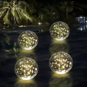14 Inch Solar Powered Floating Pool Lights,3000K Warm White LED Glow in the Dark
