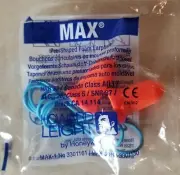 2 PAIR. HOWARD LEIGHT MAX- CORDED FOAM EAR PLUGS NRR33 ORANGE.