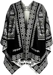 [Alpaca Origins] Unity 100% Baby Alpaca Wool Ruana Double Sided Reversible Wraps for Men and Women Poncho Unisex Winter Travel Blanket, Undefined, Large