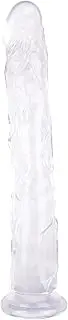 13 Inch Jelly Crystal Clear Dildo, Realistic Flexible Dildos with Powerful Suction Cup Base Large Soft Thick Dildo - Clear