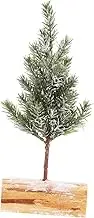 TOPPERFUN Small Decorative Christmas Tree with Wooden Base Snowy Pine Tree for Festive for Home