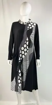 Chalet Black & White Lagenlook Swing Dress w/Pocket. Compare @ $235.