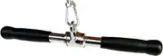Lat Bar Cable Machine Attachment Curl Pulldown Bar Barbell Revolving Bar, Multi-Exerciser Cable Attachment Bar, Solid Steel Tricep Press Down Bar with Rubber Handgrips & Revolving Hanger