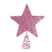 Christmas Tree Star Topper Xmas Tree Topper Glittered 5 Point Star Treetop fo...