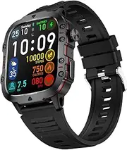 Generic Smart Watch, BT Answer/Make Call, 1.96 Inch HD Smartwatch, Health Monitoring Sports Watch with Heart Rate Sleep SpO2 Monitor, IP68 Water Proof Fitness Tracker for Men Women (Black)